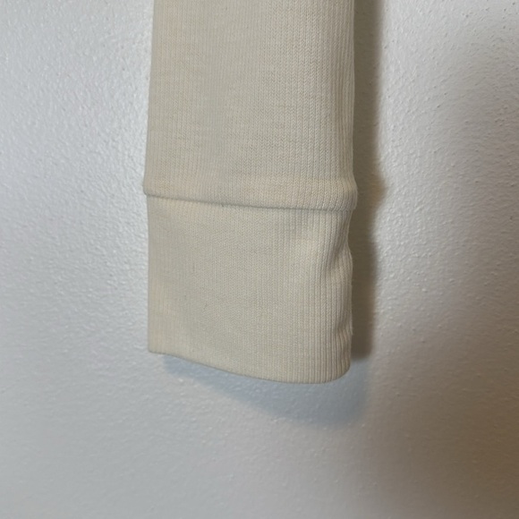 Free People Collared VNeck Bodysuit Wm Large NWT Ivory Preppy Office Career - Picture 5 of 13